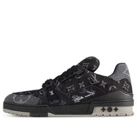 LOUIS VUITTON LV Trainer Sneakers 'Black Grey Denim Monogram' 1AC4ZB