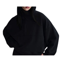 (WMNS) Nike 24.7 ImpossiblySoft Dri-FIT 1/2-Zip T-shirt Oversized Fit 'Black' HQ8189-010
