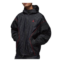 Air Jordan Brooklyn Hooded Draft Jacket Loose Fit 'Black Gym Red' HV0555-010