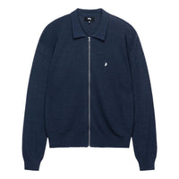 Stussy Light Weight Long-Sleeve Zip Polo 'Black Stripe' 117189