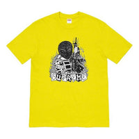 Supreme FW19 Week 7 Mercenary Tee Mercenaries Printing Short Sleeve Unisex Yellow SUP-FW19-728