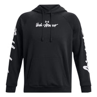 Under Armour Rival Fleece Graphic Hoodie 'Black White' 1379760-001