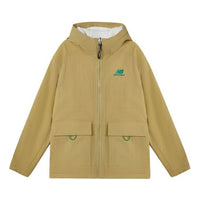 New Balance Men's New Balance Logo Embroidered Reversible Hooded Jacket Brown AMJ11305-BEI