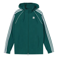 Men's adidas originals Logo Colorblock Stripe Sports Jacket Green CW1311