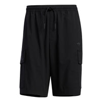 adidas originals x Charr Morita Crossover Logo Printing Straight Loose Shorts Black HR3466