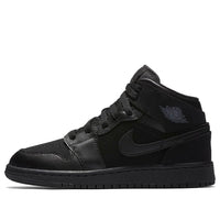 (GS) Air Jordan 1 Retro Mid 'Triple Black 2016' 554725-050