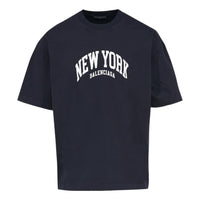 Balenciaga Cities New York T-Shirt Medium Fit 'Navy' 612966TLVM23967