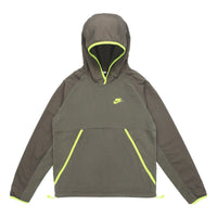 Men's Nike Logo Printing Hooded Windproof Long Sleeves Green DM1222-380