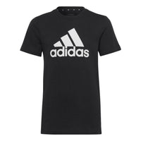 (GS) adidas Essentials Big Logo Cotton Slim T-Shirt 'Black White' IC9959