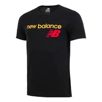 New Balance Basic Logo Tee 'Black Yellow' AMT81589-BK