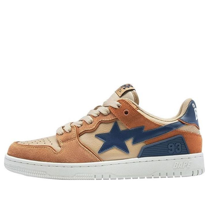 A Bathing Ape SK8 Sta #4 Leather Low 'Beige' 1I70-191-009-BRWN