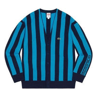 Supreme X Lacoste Stripe Cardigan FW19 Jacket 'Blue' SUP-FW19-566