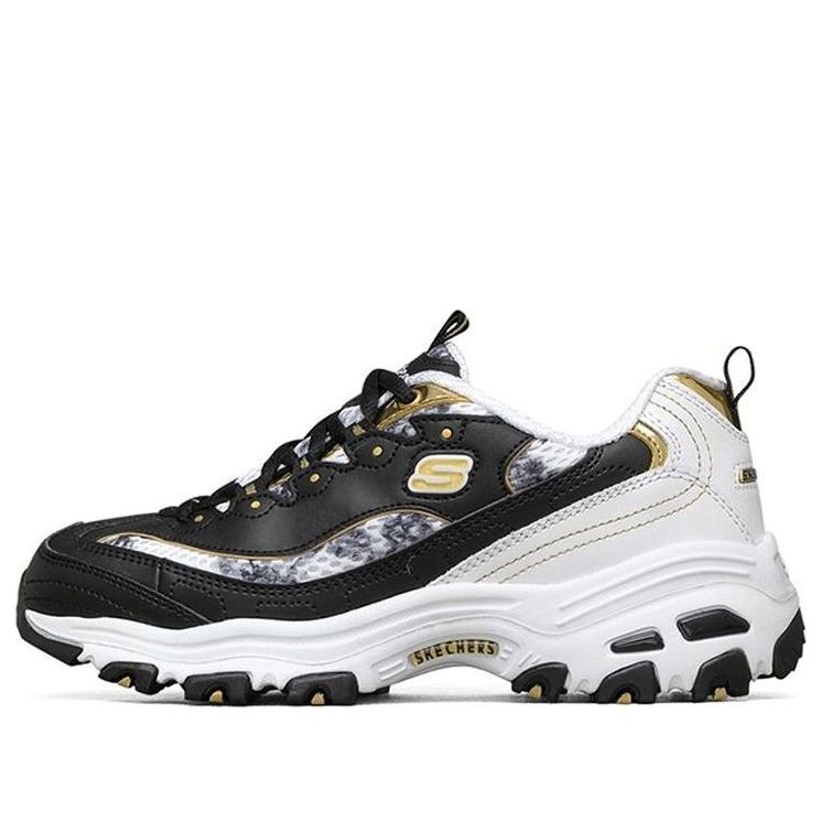 (WMNS) Skechers D'Lites Running Shoes Black/Gold 99999957-BKGD