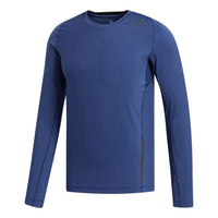 Men's adidas Ask2 Prm Tee Ls Training Sports Slim Fit Round Neck Long Sleeves Indigo T-Shirt FL4346