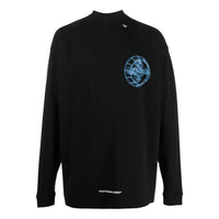 Men's Off-White Alphabet 3D Pattern Printing Long Sleeves Black T-Shirt OMAB032R201850031088