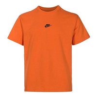 Men's Nike SS22 Solid Color Embroidered Small Label Round Neck Casual Loose Short Sleeve Orange T-Shirt DN5241-886