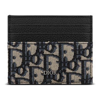 DIOR Card Holder 'Beige Black Oblique Jacquard' 2ESCH135YSE-H05E
