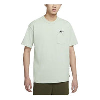 Men's Nike Solid Color Pocket Round Neck Loose Short Sleeve Aqua Blue T-Shirt DQ9296-017