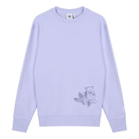 Men's adidas originals Bear Printing Sports Round Neck Pullover Light Purple HJ7824