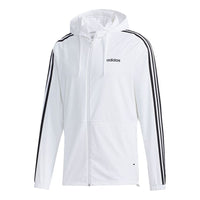 adidas neo M Essential 3-Stripes Windbreaker - White GJ8900