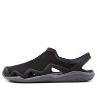 Crocs Swiftwater Wave Sandal Flats 'Black Grey' 205701-0DD