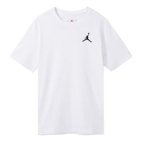 Air Jordan Jumpman Logo Embroidery Sports Round Neck Short Sleeves T Shirt Men s White DC7486-100