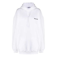 (WMNS) Balenciaga SS21 Small Label Logo Cotton Hoodie White 578135TJV859040