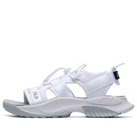 (WMNS) FILA Athletics Velcro Outdoor Open Toe Flat Heel Fashion Sports FILA White Sandals A12W122607FFW