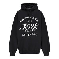 (WMNS) Balenciaga SS21 Printing Hoodie Black 641529TJVI71070