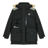 New Balance Logo Classic Down Jacket 'Black Grey' AMJ14300-BK