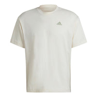 adidas Solid Color Logo Alphabet Round Neck Sports Short Sleeve White HR4315