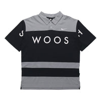 Nike Sportswear Swoosh Logo Printing Contrasting Colors Loose Polo Shirt Black DJ5370-010