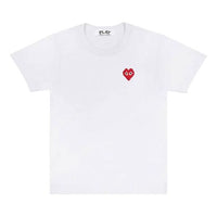 COMME des GARCONS PLAY Basic Invasers T-Shirt Red Emblem 'White' AZ-T322-051-3