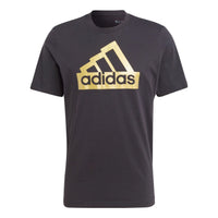 adidas Sportswear Future Icons Metallic T-shirt 'Black Gold' II3468