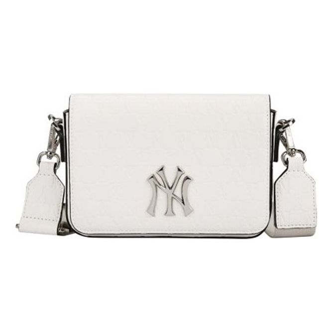 MLB Retro Full Print Monogram Series NY New York Yankees Shoulder Bag Messenger Bag White 32BGPB111-50I