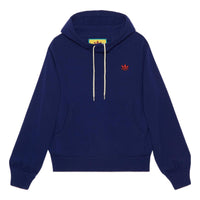 Men's Gucci x adidas Crossover SS22 Solid Color Logo Embroidered Loose Casual Long Sleeves Blue 700446-XKCH8-4330