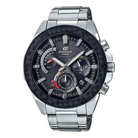 Men's CASIO EDIFICE Classic Chain quartz Watch Black Mens Silver Analog EQS-910D-1A