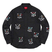 Supreme x Clayton Patterson Skulls Embroidered Work Shirt 'Black White' SUP-SS21-602