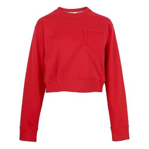 (WMNS) FENDI SS21 Logo Printing Round-neck Swea Red FS7427AFLBF1DOO
