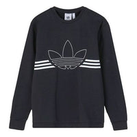 adidas originals Outline Crw Flc Casual Loose Round Neck Black ED4685