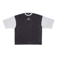 Balenciaga 3/4 Sleeve Logo T-Shirt 'Washed Black Heather Grey' 699190TMVC81208