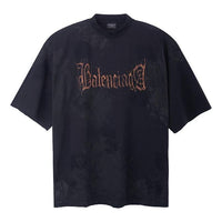 Balenciaga Heavy Metal T-shirt Large Fit 'Black Faded' 744439TOVE11055