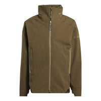 Men's adidas Terrex C Myshelter.R Waterproof Sports Outdoor Hooded Jacket Dark Olive Green H65698