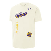 Nike x NBA Los Angeles Lakers City Edition Courtside T-Shirt 'Beige Purple Yellow' FV9274-901